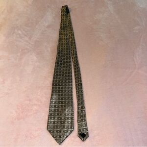 Enro Casuals vintage green and gray silk tie abstract pattern